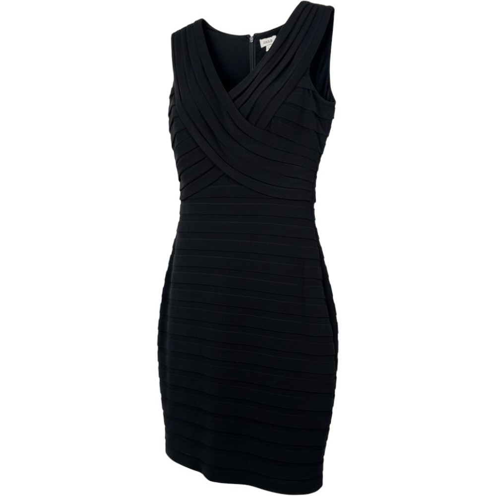 Cache Bodycon Bandage Dress 4 Black Sleeveless Surplice V-Neck Cocktail